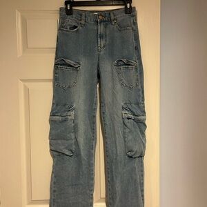 Women's Blue Cargo Jeans